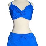 Athleta Swim Set Yacht Blue Small Kata Surge Shorts & 36D/DD Twist Up Bikini Top Photo 0
