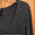 Lane Bryant  V-Neck Silver Gray & Black Colorblock‎ Metallic Sweater Size 14/16 Photo 7