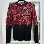 Antonio Melani Elegant Sequin Maroon & Black Sequin 100% Wool Sweater Size Med Photo 0