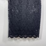 Marina Black Lace Sequin Sheath Dress Women Size 12 Long Sleeve Cocktail Party Photo 6