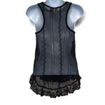 Anthropologie Vintage Y2K Mimi Chica Sheer Lace Embroidered Black Tank Top Blouse Shirt XS Photo 4