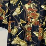 Vintage 80s Silk Jacket Top Equestrian Horse Print size M Robert Stock Lmtd Size M Photo 6