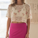 Free People  Dancing Queen Rose Pink Mini Skirt Size Medium NWT Photo 0