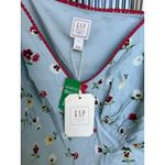 Gap Doen Floral Cami Top Women's Blue Red Bow Cropped Spaghetti Strap Size XL Photo 3