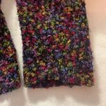 Northern Isles womens large multicolor sweater puffy cute unigue rainbow cardiga Blue Photo 8