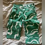 Cotton On  Low Rise Green and White Swirl Straight Jeans sz4 Photo 2