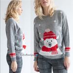 Poof! POOF New York Holiday Polar Bear Crewneck Sweater in Grey Size M New w/Tag Photo 12