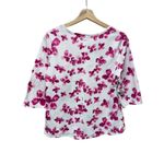 Habitat  Clothes To Live In Top Sz M Womens Floral 3/4 Sleeve Cotton‎ Lagenlook Photo 1