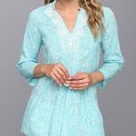 Lilly Pulitzer sarasota beaded tunic shorely blue ice cake small S Photo 0