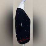 Bechamel Women Size S Vintage Wool Blend Teddy Bear Christmas Black Sweater Vest Photo 4