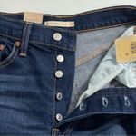 Levi's NWT Ribcage Straight Ankle High Rise Distressed Dark Wash Denim Jeans 27 Photo 6