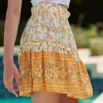 The Comfy And Ready Fiona Floral Mini Skirt in Yellow Photo 8
