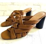 Joie  Luz Crisscross Cognac Heels Sandals Block Heel Open Toe Slide Leather 8.5 Photo 8