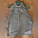 Anthropologie  Zebra Shimmer Halter Blouse Size‎ S Photo 2