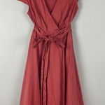 Gal Meets Glam  Collection Addison Wrap Dress Fit and Flare Coral Pink Size 2‎ Photo 0