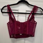 Victoria's Secret Victoria’s Secret Burgundy Lace Corset Top Size Medium Photo 4