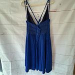 Blue Sparkling Short Dress adjustable crisscross straps size 16 Black Photo 1
