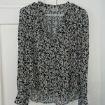 Zadig & Voltaire  Ecru Floral Print Tink Crepe Blouse XS EUC 🥰 Photo 0