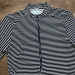 Carve Designs  Cruz Navy Stripe‎ 1/2 Zip Long Sleeve Swim Rashguard Size Small Photo 3