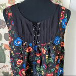 Modcloth NWOT Masterpiece Sleeveless Lace-Up Top in Folksy Floral Print Photo 1