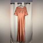 ASOS  Design Bias Cut Satin Maxi Tea in Peach Dress 12 Photo 4