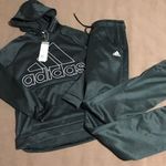 Adidas New Women Sweater Hoodie/Sweatpants Black Photo 0