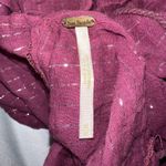 Free People  • Burgundy Tinsel Striped Tie Neck Jumpsuit Play Suit  Size Medium Photo 2