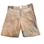 Cache  Suede Pants with Hand Crochet Peekaboo Insert at Bottom Camel Tan Sz 2 Photo 1