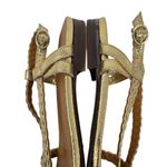 Sézane Natacha Low Sandals Gold Metallic Braided Peep Toe EU 39 US 8 Photo 9