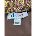 Denim & Company M Quilted Brown Floral Print Puffy Vest Pocketed Snap Button Size M Photo 4