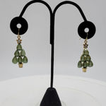 Womens Jewelry Green Stones Christmas Tree Beaded Dangling Earrings Accessories Photo 0