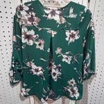 West Kei  Emerald Green Floral Print V Neck Dolman Sleeve Blouse MP Photo 5