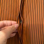 Lafayette 148 Orange Brown Pinstripe Button Down Shirt Cotton Preppy size Small Photo 5