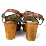 Patricia Nash Viola Brown Floral Printed Leather Wood Block Heel Sandals Sz 10 Photo 5