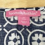 Woman Within Tunic Top Women’s 1X 22/24 Black White Embroidered Boho Cottagecore Photo 2