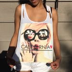 California love tank, White Racerback tank, graphic tank top, 2010s tank Photo 1