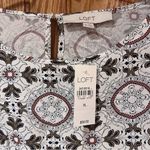 Loft Medallion Print Ruffle Shoulder Bubble Hem Long Sleeve Blouse Top Size XL Photo 7