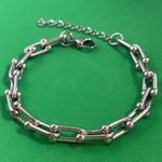 Titanium Steel Link Chain Bracelet for Men Women,Unisex Punk Hip Hop Bracelet Silver Photo 5