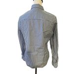 J. Crew Factory Haberdashery Women's Button Down Top Blue White Striped Large Photo 2