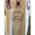 NYU New York University Purple Logo Oversized T Shirt Top M/M Women White Size M Photo 1