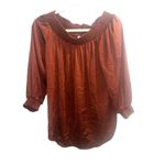 CAbi ✨ Cooper Foxy Smocked Satin Sz Medium Blouse off shoulder✨ Photo 6
