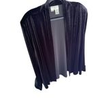 Betsy Lauren Woman Black Velvet Open Front Blazer Jacket 24W Plus Size Cardigan Photo 4