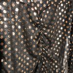 Black Sheer Gold Dot Mock Neck Ruched Chest Top Size M Photo 6