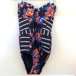 Modcloth Womens Size Small The Harper One-Piece black floral Strapless Swimsuit Photo 1