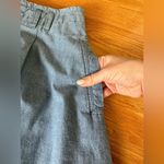 Vtg Y2K Denim Midi Skirt size Large Button Front Pockets Long Slit 90’s … Blue Photo 7