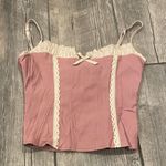 Motel Rocks  Mauve and Cream Lace Corset Photo 0