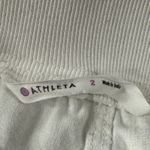 Athleta  SZ 2 Linen Creston Shorts Pull-On Pocket Lightweight Elastic Waist White Photo 3