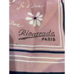 Rivateade Paris Pink Floral Square Scarf 26x26 Je Taime Print Lightweight Access Photo 4