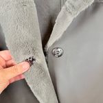 Anthropologie  Gray Kerry Reversible Faux Fur Longline Coat Photo 7