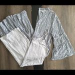 Sundance Ellery Sheer Tiered Ruffle Midi Dress, Dusty Blue, Large Photo 4